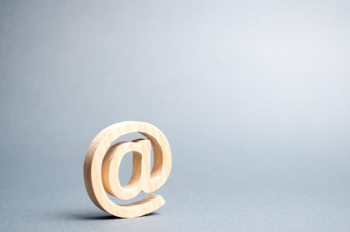 Email icon on gray background